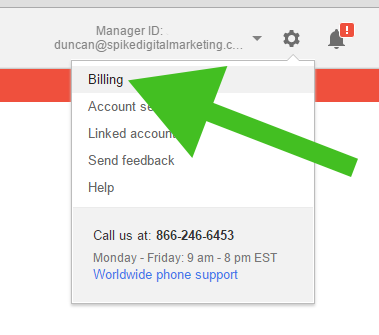 how to access adwords billing